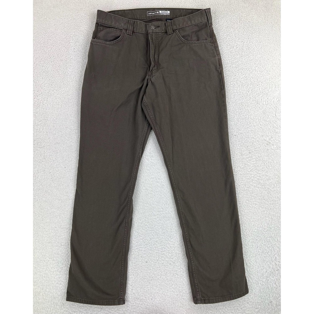 Carhartt Pants Mens 34x32 Brown Rugged Flex Relaxed Fit Work Carpenter